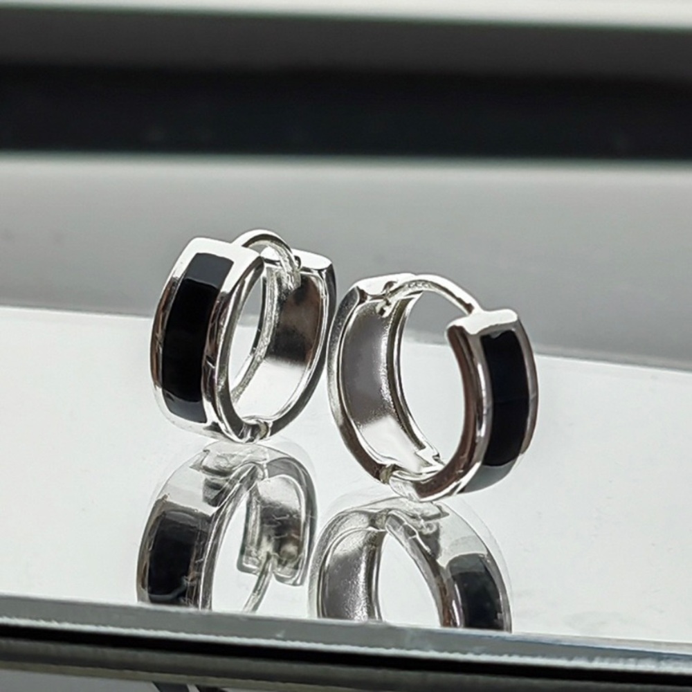Small Hoop Earrings for Men Women,Silver Hoop Earrings